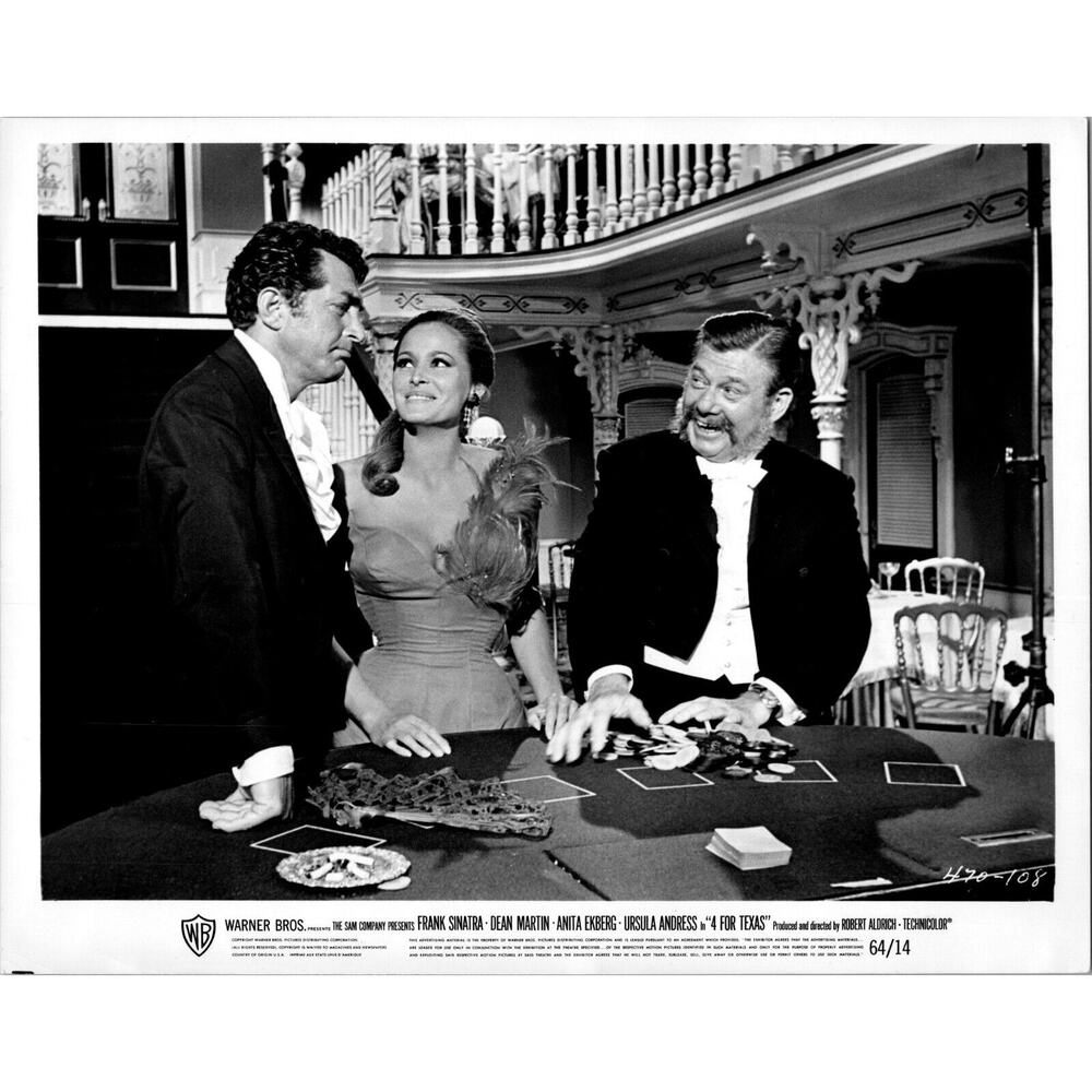 Studio Photo Dean Martin Anita Ekberg 4 For Texas Movie Scene Blackjack Table
